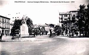 Philippeville - Avenue Georges Clemenceau - Monument du 3e Zouaves -1954